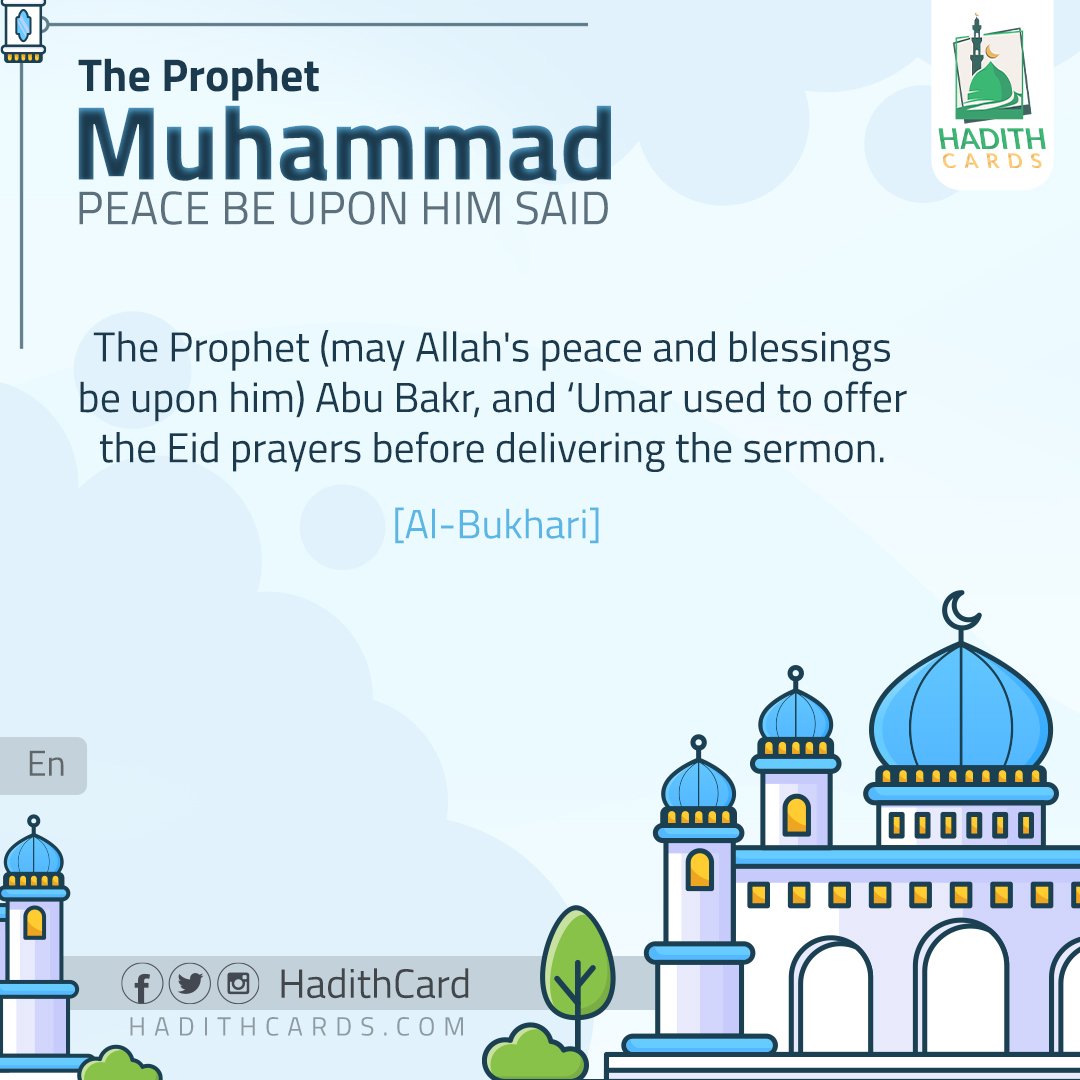 the Eid prayers before delivering the sermon