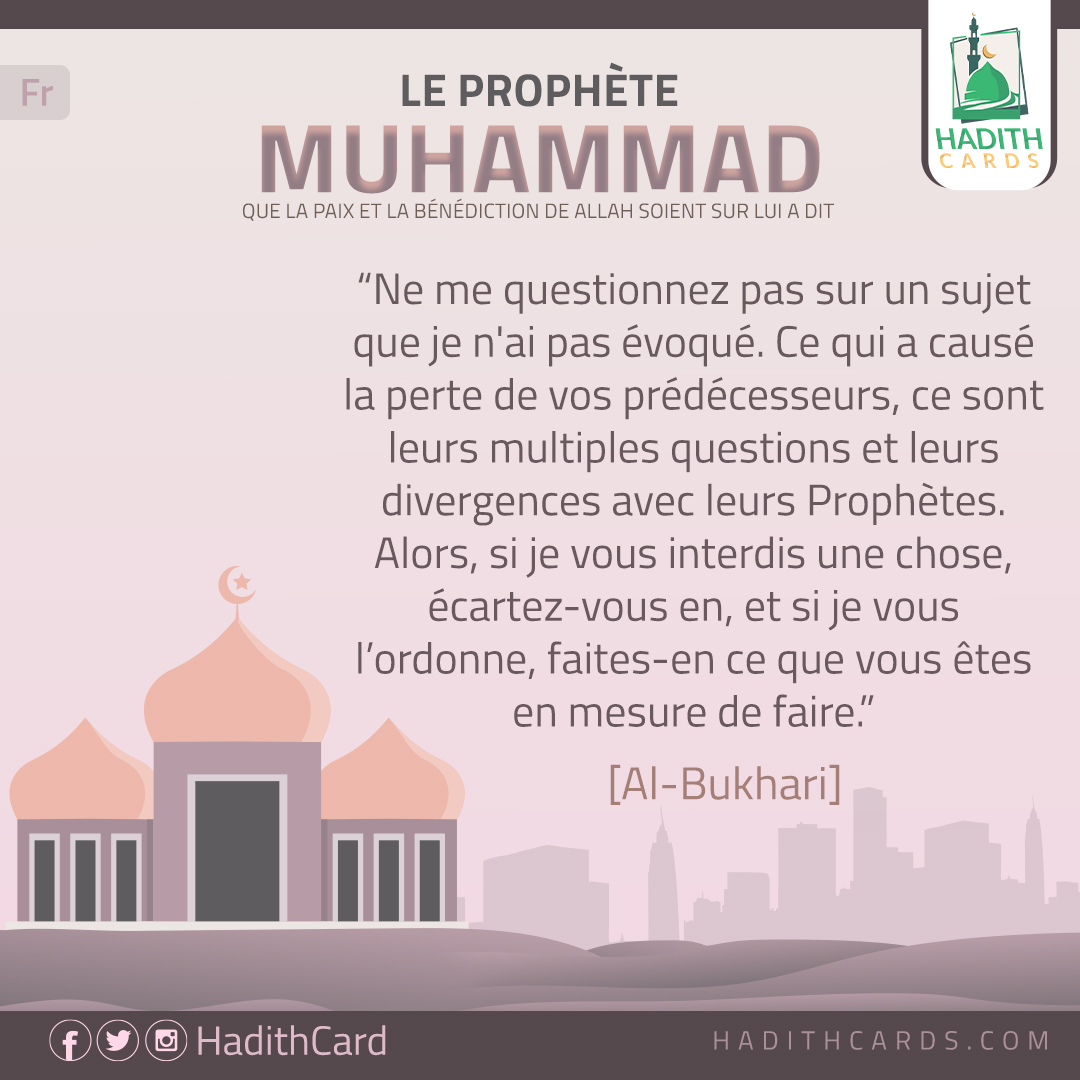 Ne me questionnez pas sur un sujet que je n'ai pas évoqué