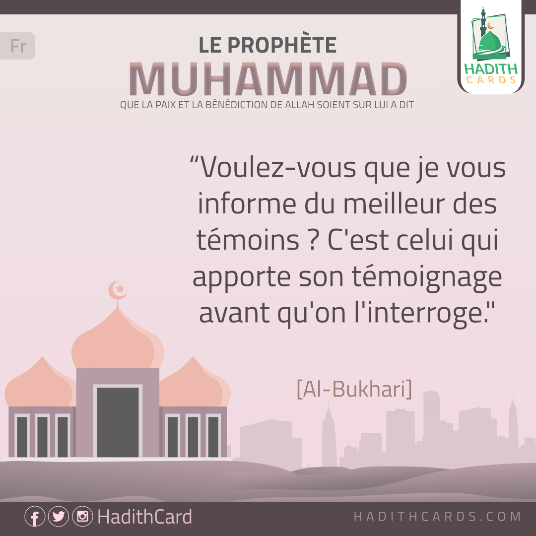 Voulez-vous que je vous informe du meilleur des témoins ?