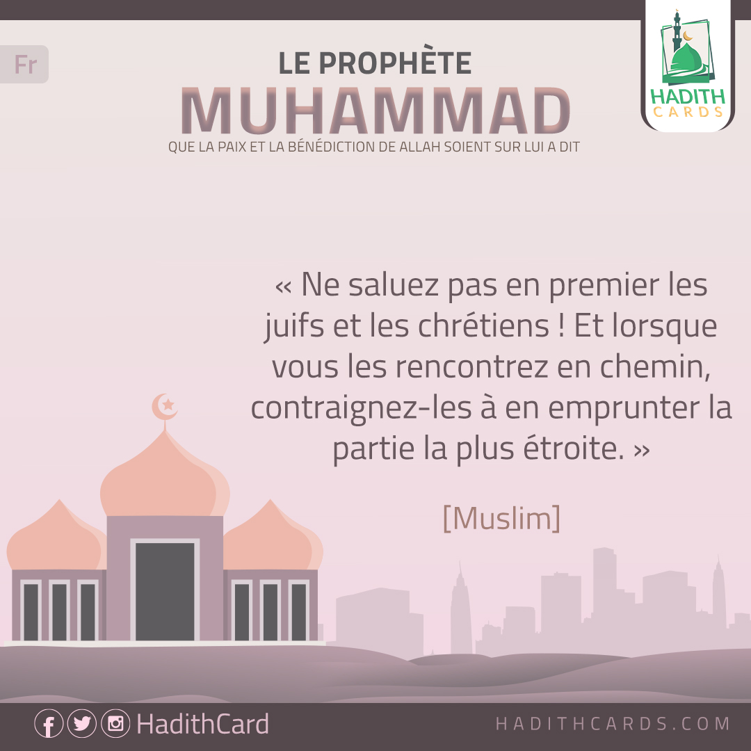 Ne saluez pas en premier les juifs et les chrétiens !