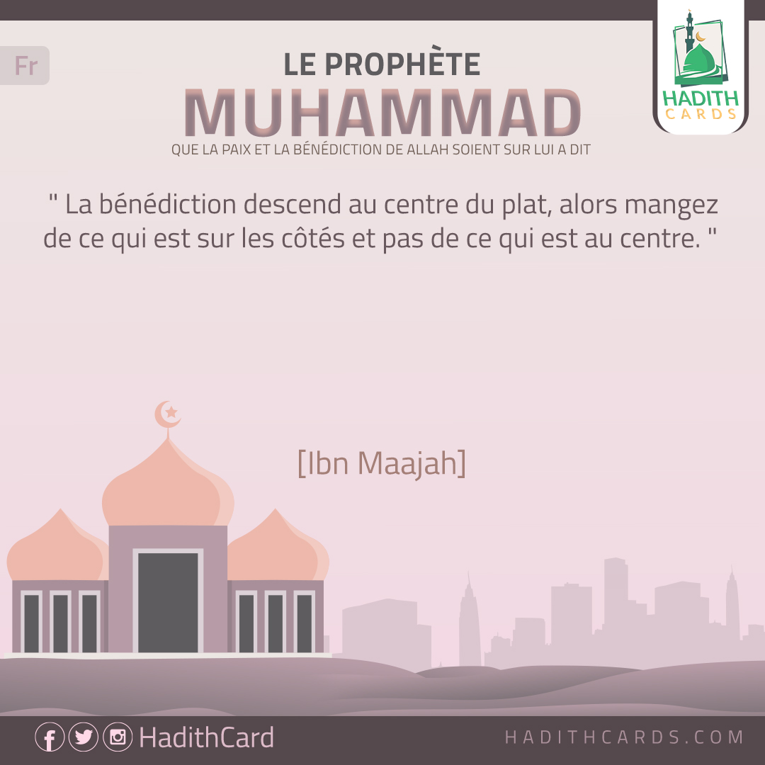 La bénédiction descend au centre du plat