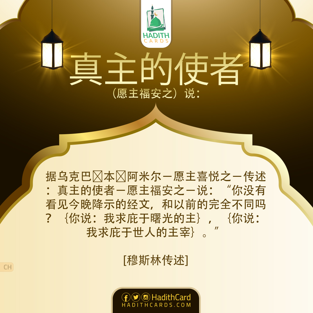 你没有看见今晚降示的经文，和以前的完全不同吗？