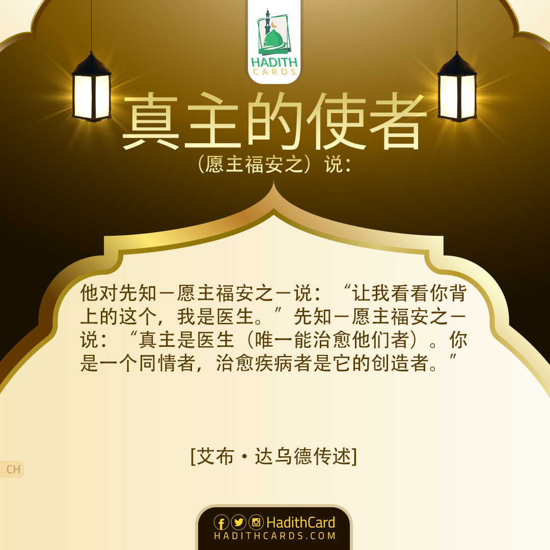 真主是医生（唯一能治愈他们者）。你是一个同情者，治愈疾病者是它的创造者。