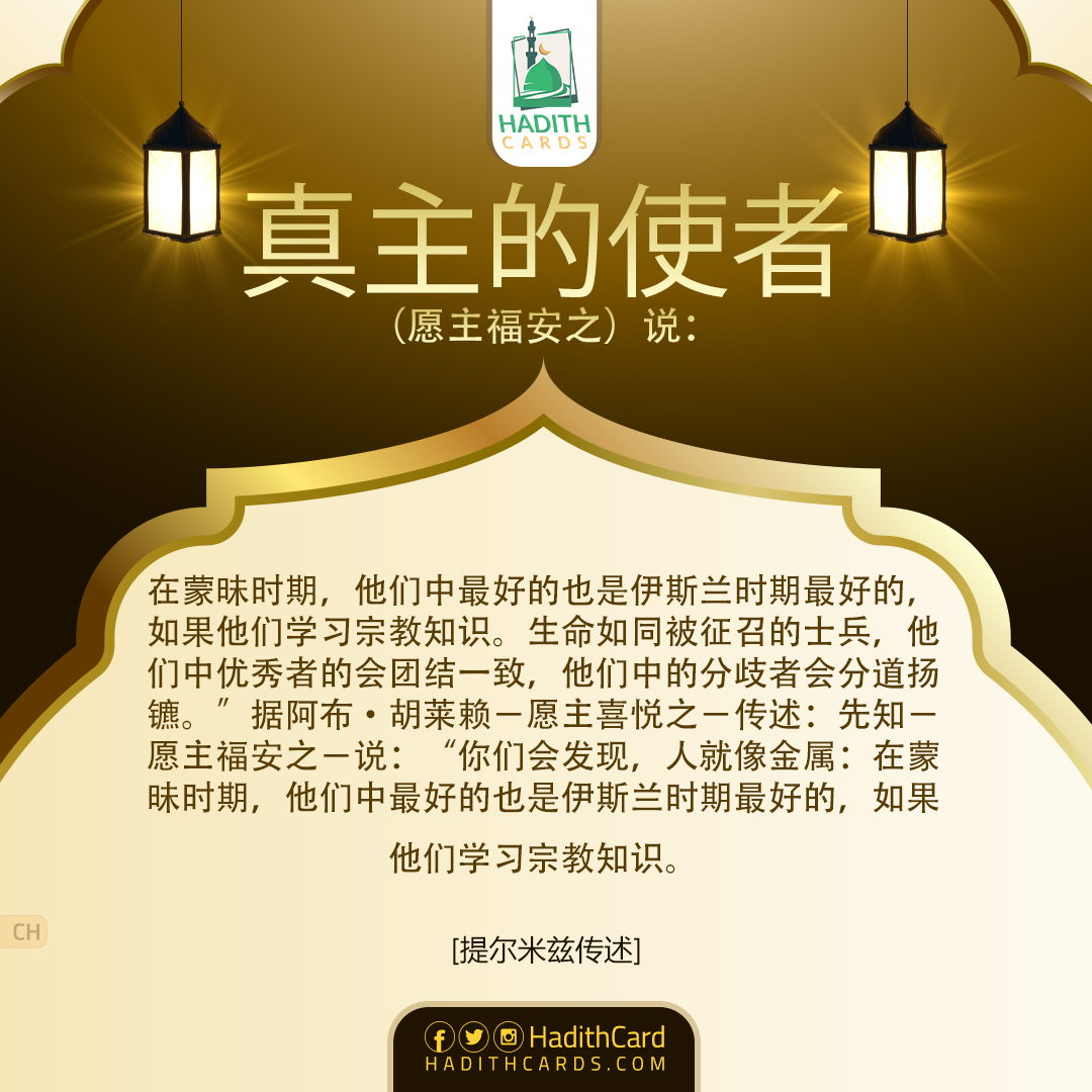 他们中最好的也是伊斯兰时期最好的，如果他们学习宗教知识。