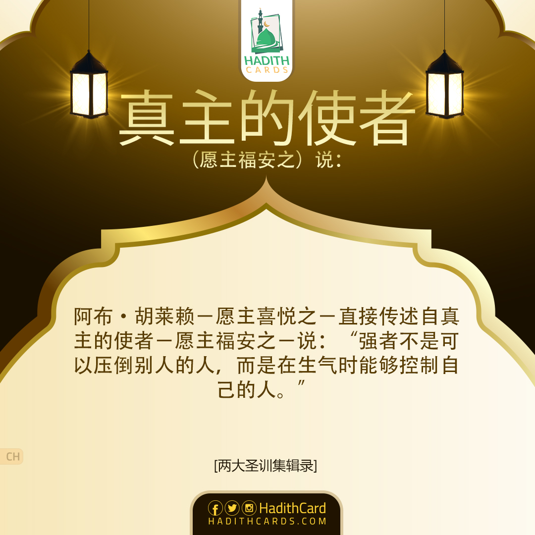 强者不是可以压倒别人的人，而是在生气时能够控制自己的人