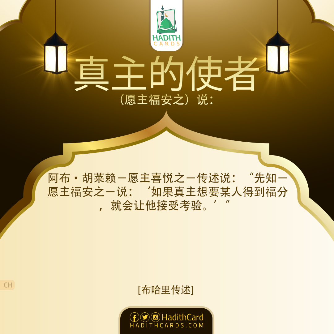 ‘如果真主想要某人得到福分，就会让他接受考验