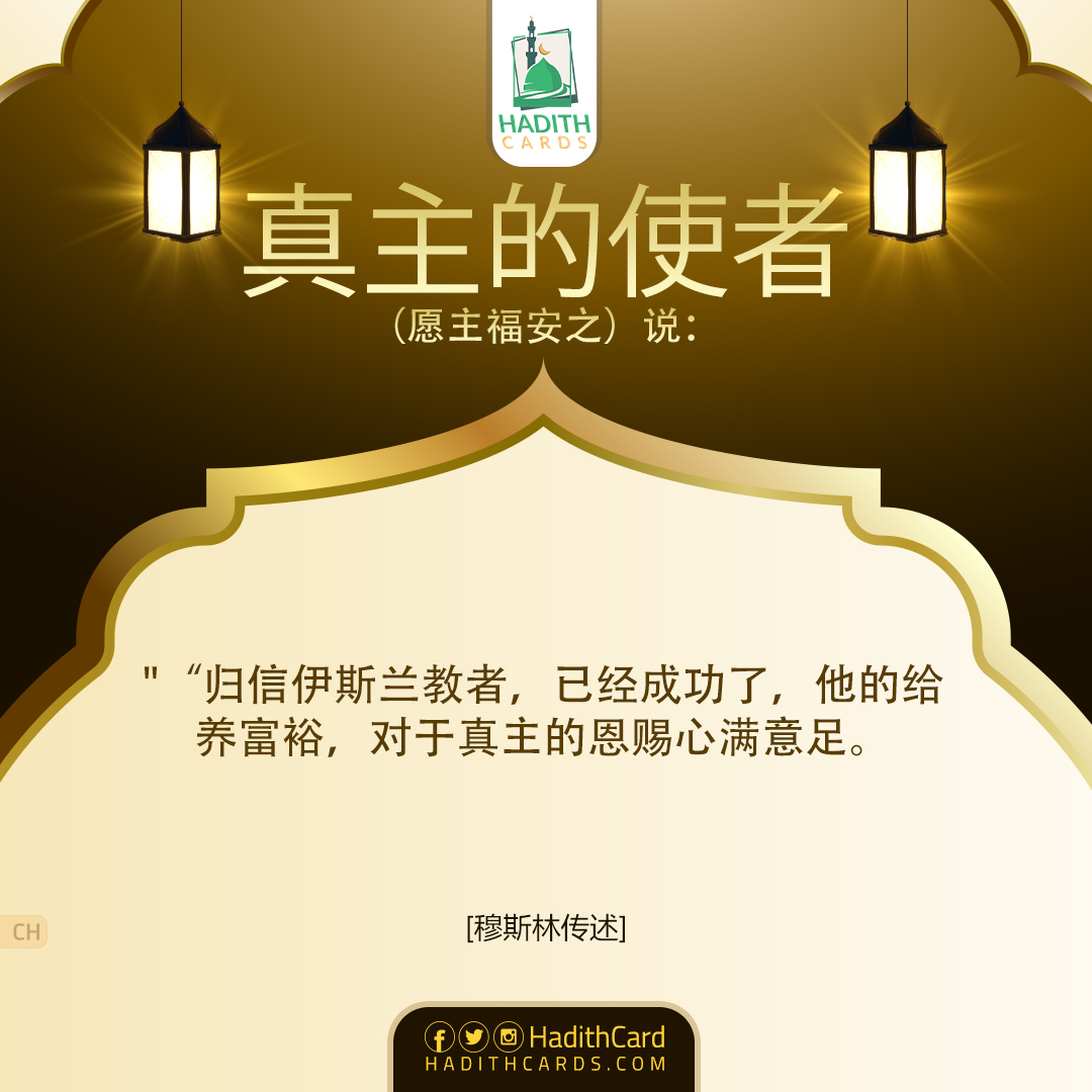 归信伊斯兰教者，已经成功了，他的给养富裕，对于真主的恩赐心满意足