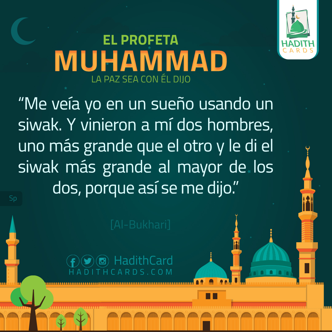 uno más grande que el otro y le di el siwak más grande al mayor de los dos, porque así se me dijo