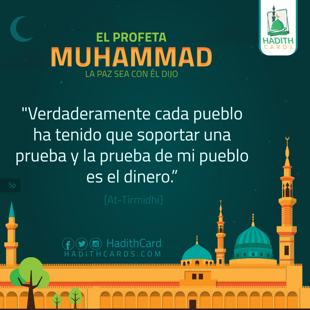 Verdaderamente cada pueblo ha tenido que soportar una prueba y la prueba de mi pueblo es el dinero