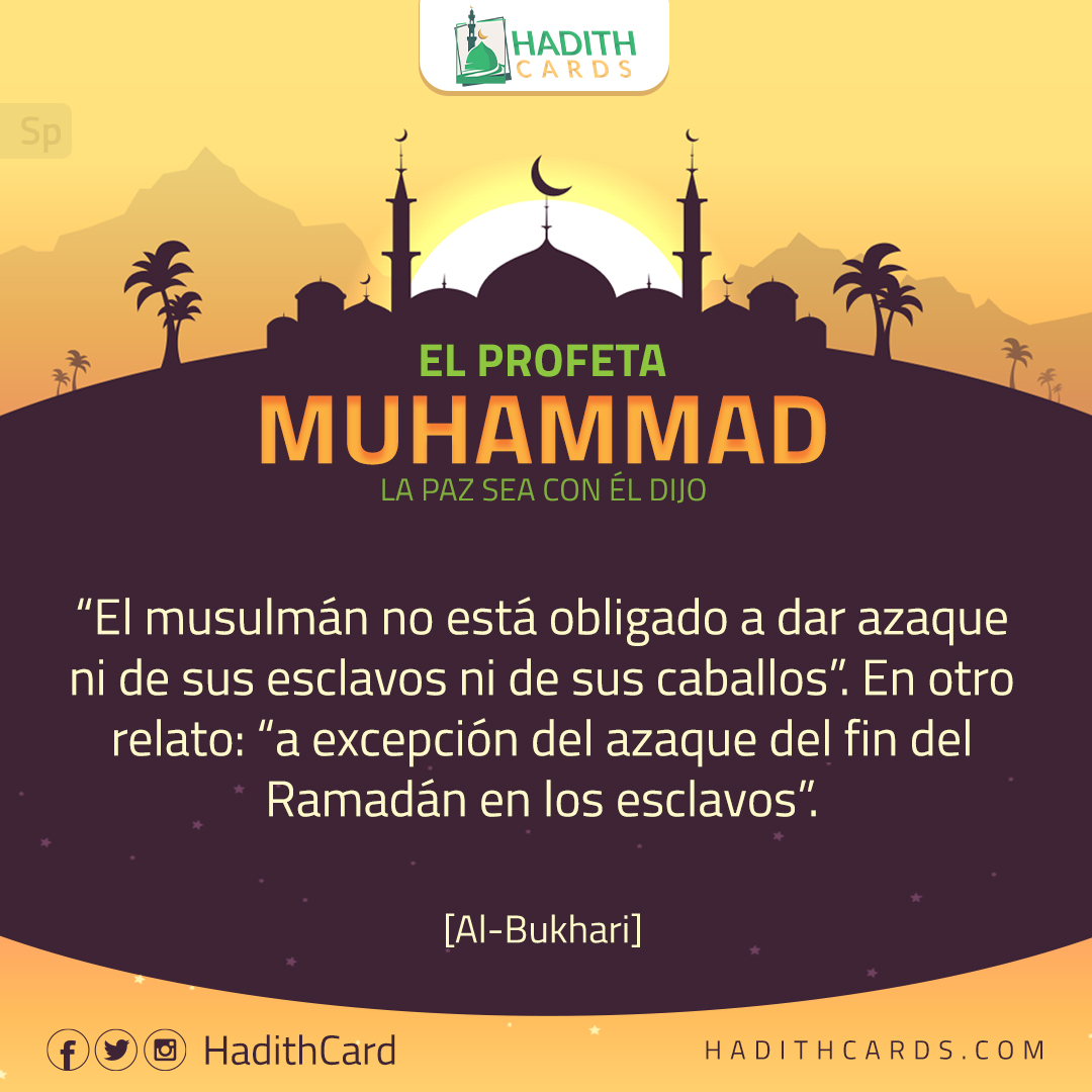 a excepción del azaque del fin del Ramadán en los esclavos