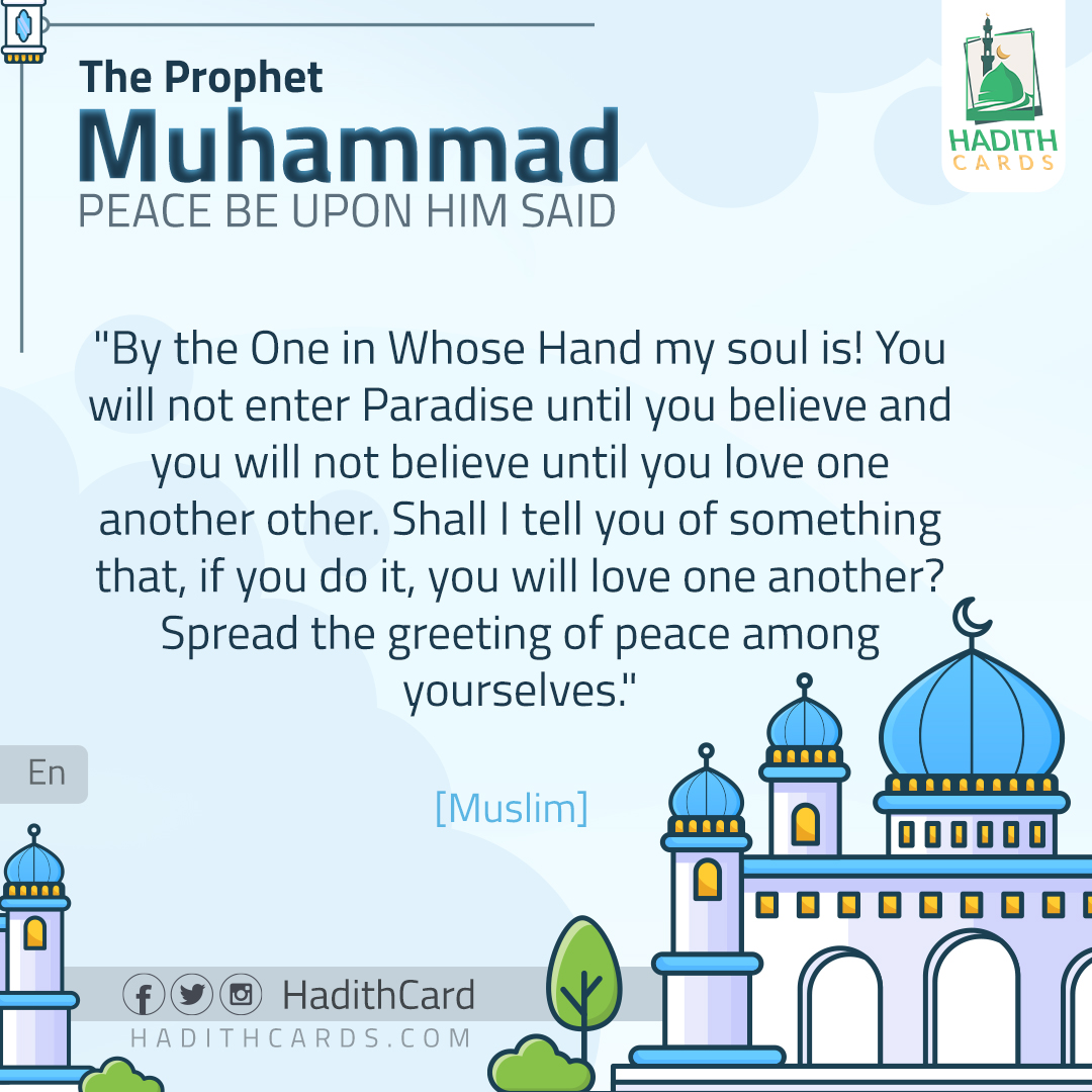 Spread the greeting of peace among yourselves